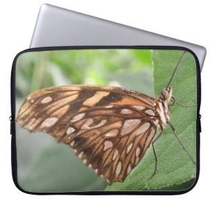Funda para portátil con mariposa de bonito Brown