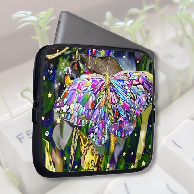 Funda para portátil con mariposa de hoja de oro (Subido por el creador)