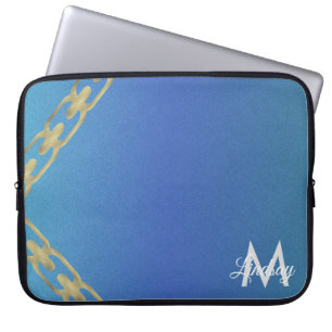 Funda para portátil con monograma de brillo de cad