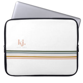 Funda para portátil con monograma de rayas retro c