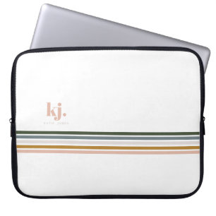 Funda para portátil con monograma de rayas retro c