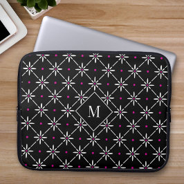 Funda para portátil con monograma floral geométric