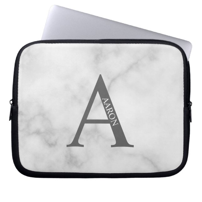 Funda para portátil con monograma personalizado y  (Frente)