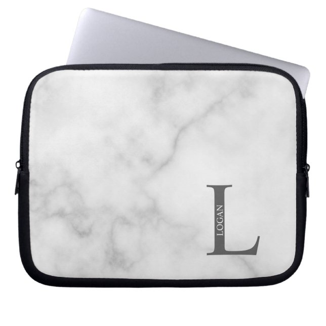 Funda para portátil con monograma personalizado y  (Frente)