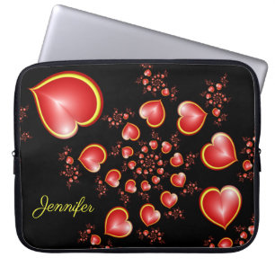 Funda Para Portátil Con mucho amor Rojo Corazón Amarillo nombre fracta