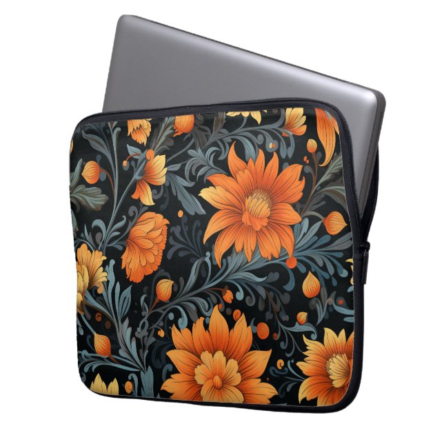 Funda para portátil con naranja y amarillo vibrant (Anverso izquierdo)
