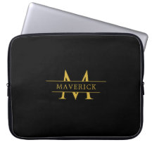 Funda para portátil con nombre único con monograma