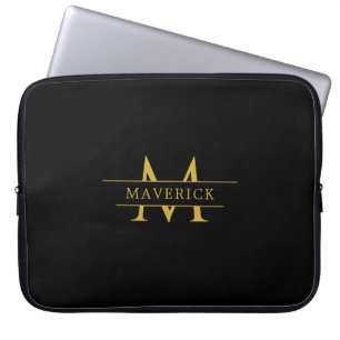 Funda para portátil con nombre único con monograma