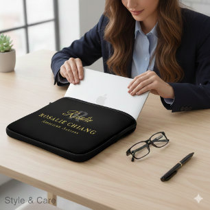 Funda para portátil con nombre y título personaliz