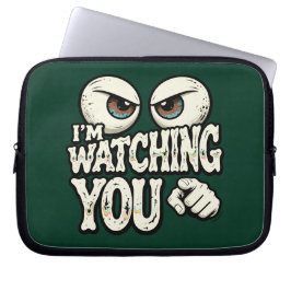 Funda para portátil con ojos retro "TE ESTOY VIGIL