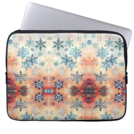 Funda para portátil con patrón de copos de nieve v