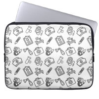 Funda para portátil con patrón de icono de enferme