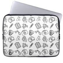Funda para portátil con patrón de icono de enferme