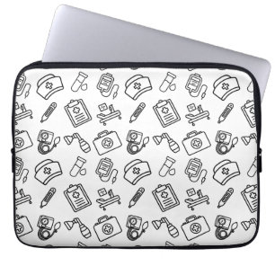 Funda para portátil con patrón de icono de enferme