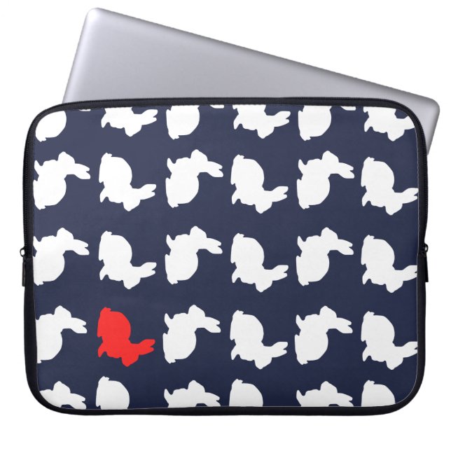 Funda para portátil con patrón de pelos de conejos (Frente)