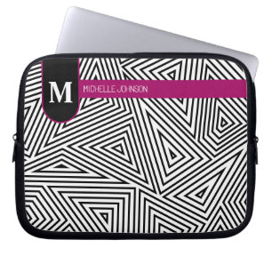 Funda para portátil con patrón de triángulo blanco