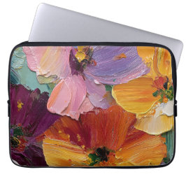 Funda para portátil con pintura floral impasto vib