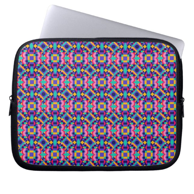 Funda para portátil con un patrón geométrico vibra (Frente)