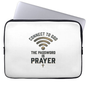Funda Para Portátil Conectar con Dios Oración Cristiana Diseño Vectori