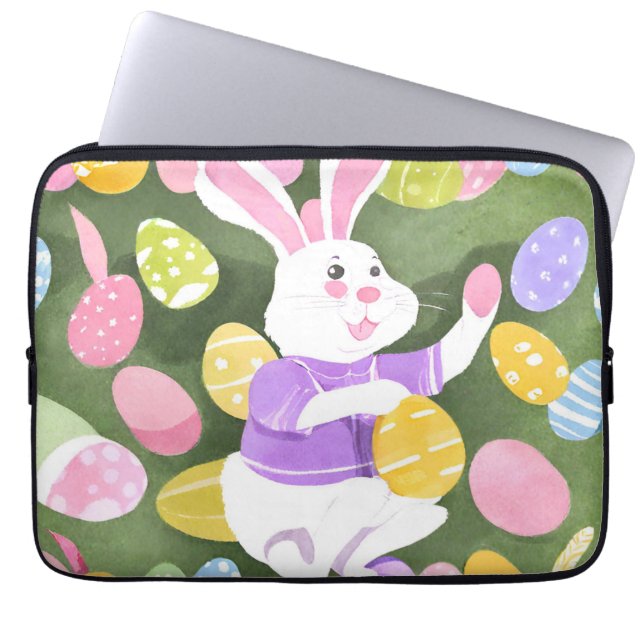Funda Para Portátil conejito con huevos de Pascua (Frente)