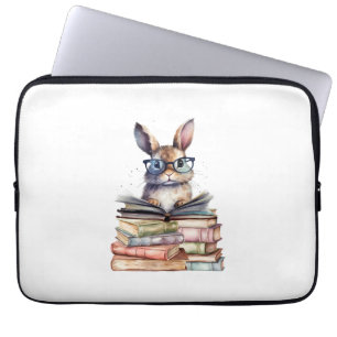 Funda Para Portátil Conejito de lecturas con lentes Libros De Librería