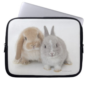 Funda Para Portátil Conejitos del enano y de Holanda Lop de dos