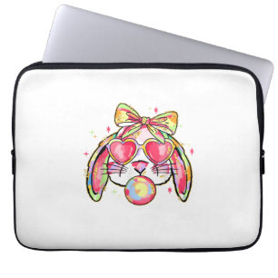 Funda Para Portátil Conejo conejo que relanza burbujas de goma Día de