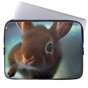 Funda Para Portátil Conejo De Bebés Corriendo En El Espacio