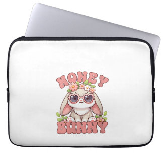 Funda Para Portátil Conejo de Flores de Pascua Vintage para Mujer L