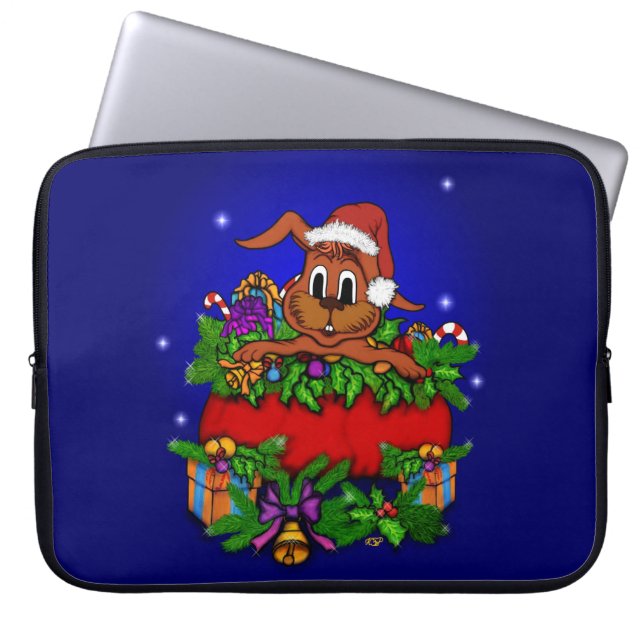 Funda Para Portátil Conejo de navidades (Frente)