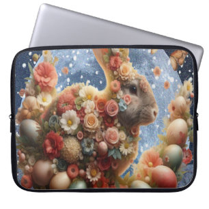 Funda Para Portátil Conejo de Pascua en flor