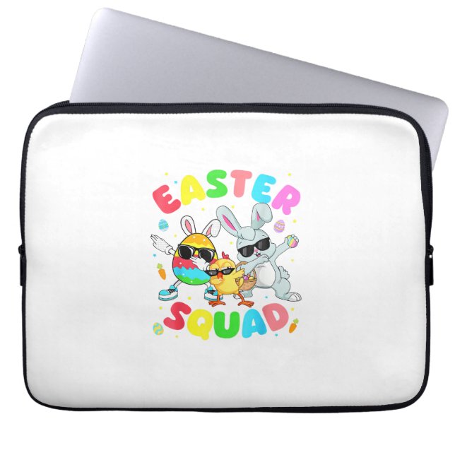 Funda Para Portátil Conejo Divertido Groovy Huevo Pollito Pascua Equip (Frente)
