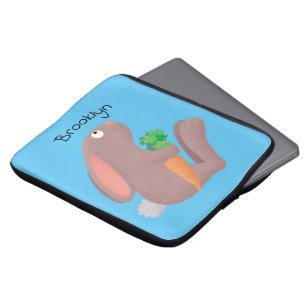 Funda Para Portátil Conejo lindo con personalizado de zanahoria sentad