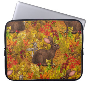 Funda Para Portátil Conejo otoñal en ocre