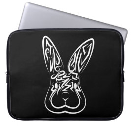 Funda Para Portátil Conejo tribal blanco y negro