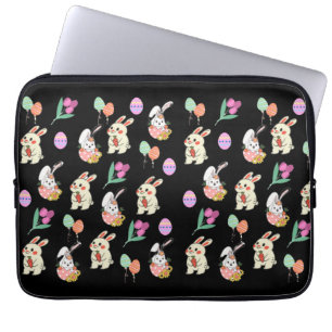 Funda Para Portátil Conejo Y Huevos Del Patrón De Pascua