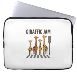 Funda Para Portátil Congestión Giraffic Paso de Jirafa Divertido Vecto