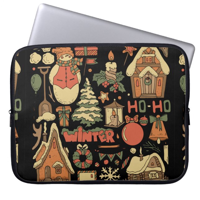 Funda Para Portátil conjunto de cosecha de navidades 1 (Frente)