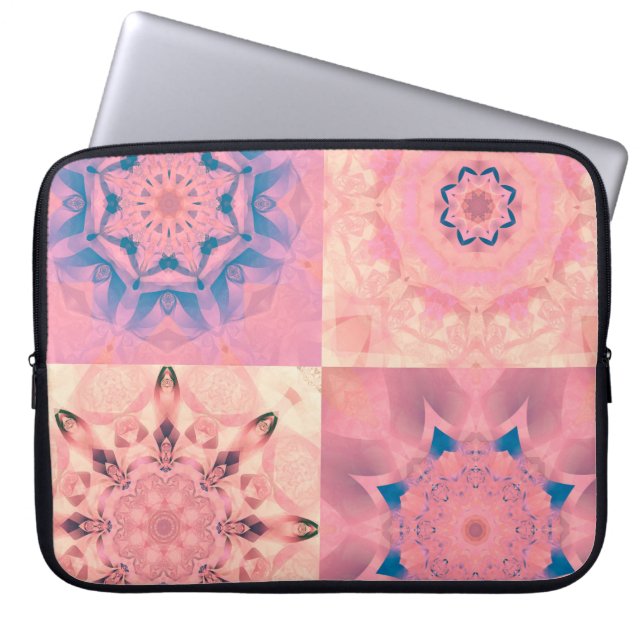 Funda Para Portátil Conjunto de fractales pasteles abstractos con cale (Frente)