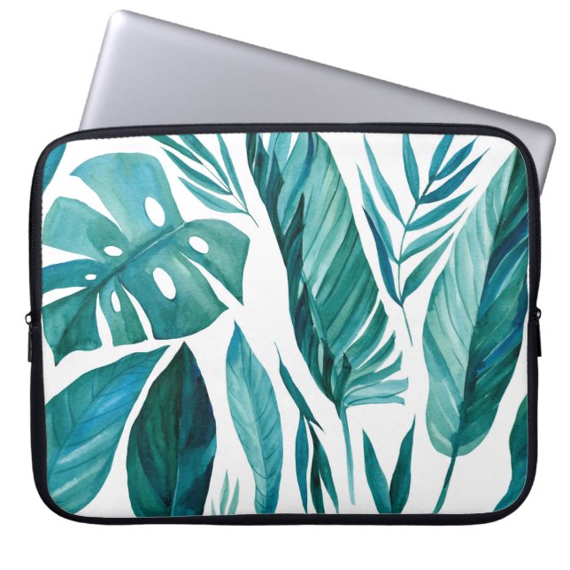 Funda Para Portátil Conjunto de hojas de palma tropicales abstractas e (Frente)