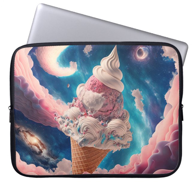 FUNDA PARA PORTÁTIL CONO DE CREMA DE HIELO PASTEL FANTASY (Frente)