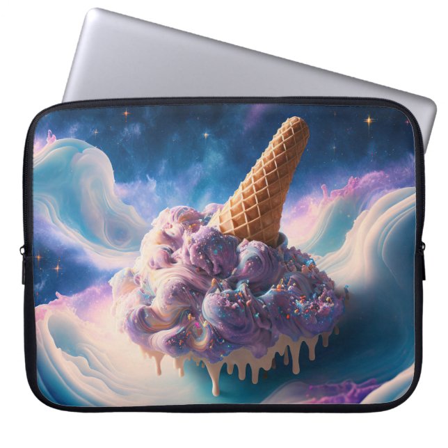 FUNDA PARA PORTÁTIL CONO DE CREMA DE HIELO PASTEL FANTASY (Frente)