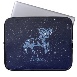 Funda Para Portátil Constelación de Aries y Rótulo Zodiaco con estrell