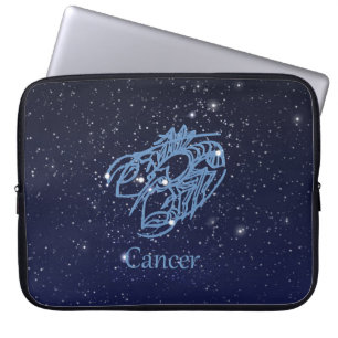Funda Para Portátil Constelación de cáncer y Rótulo zodiaco con estrel