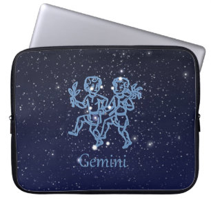 Funda Para Portátil Constelación de Gemini y Rótulo Zodiaco con estrel