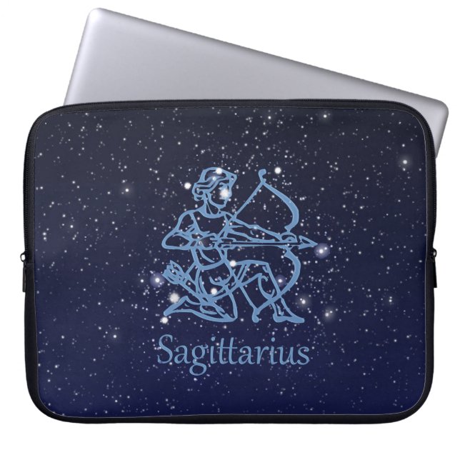 Funda Para Portátil Constelación de Sagittarius y Rótulo de Zodiac con (Frente)