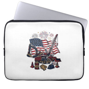 Funda Para Portátil Construcción Patriótica USA Vintage