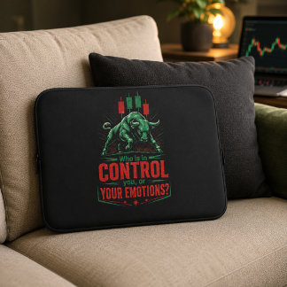 Funda Para Portátil Controla Tus Emociones Toro Mentalidad de Trading 