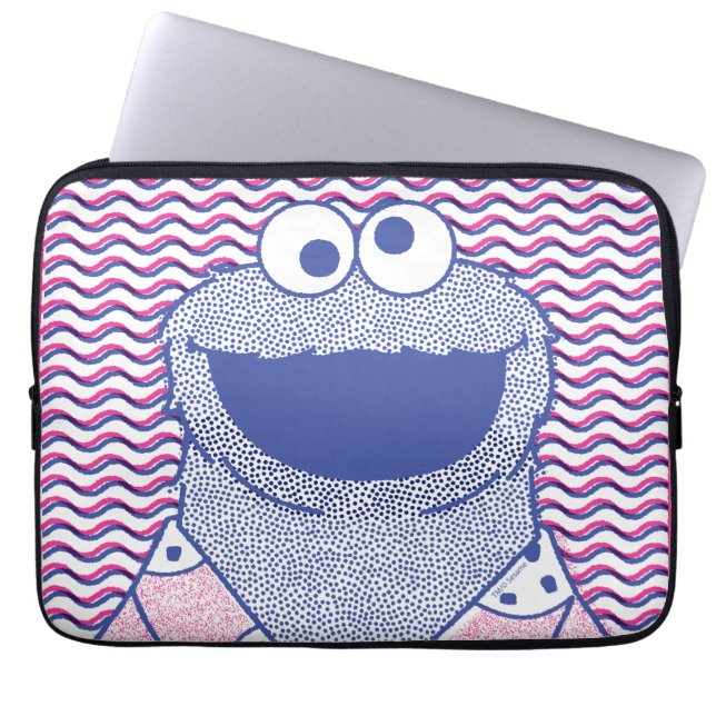 Funda Para Portátil Cookie Monster | Camiseta de cookie desplegable (Frente)
