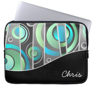 Funda Para Portátil Cool Abstract Geometric Pattern with Monogram